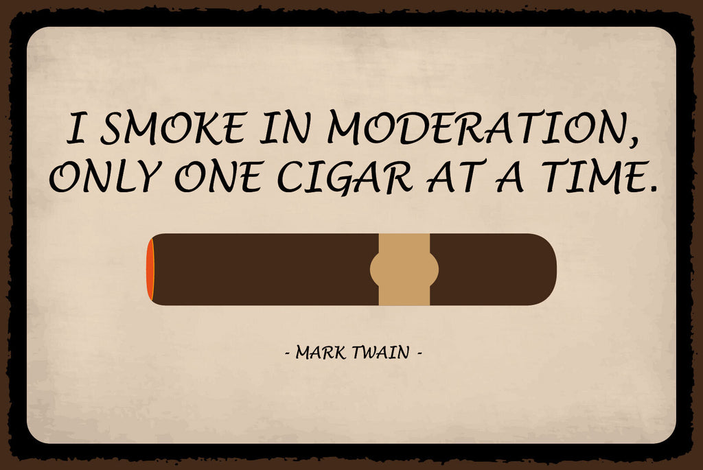 Schild Cigar Zigarre Rauchen Mark Twain 12x18 / 20x30 / 30x40 Blech od. Holz