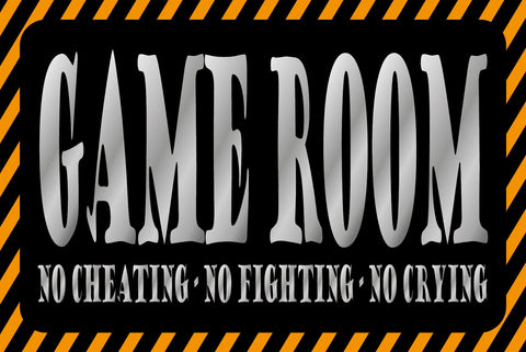 Schild Game Room Karten Spielen Raum Zimmer 12x18 / 20x30 / 30x40 Blech od. Holz