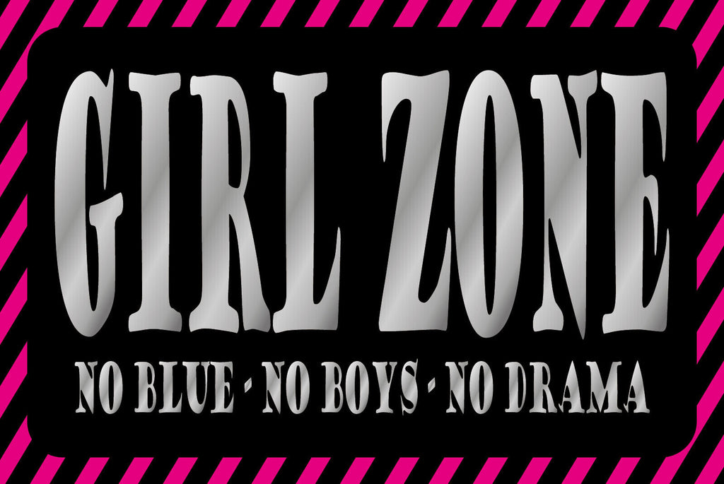 Schild Girl Zone Mädchen Zimmer No Boys Raum 12x18 / 20x30 / 30x40 Blech od.Holz