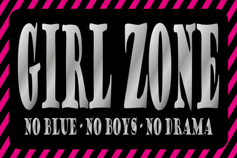Schild Girl Zone Mädchen Zimmer No Boys Raum 12x18 / 20x30 / 30x40 Blech od.Holz