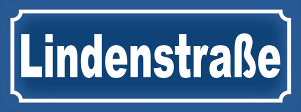 Schild Linden Straße TV Serie Fernsehen Soap Platz Ort 27 x 10 Blech od. Holz