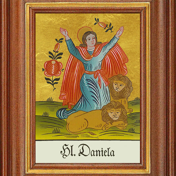 Hinterglasbild - Heilige Daniela - Patronatsbild Taufe Namenspatron 12,7x16