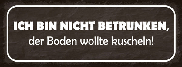 Schild Ich Bin Nicht Betrunken Boden Wollte Kuscheln Alkohol 27x10 Blech od.Holz