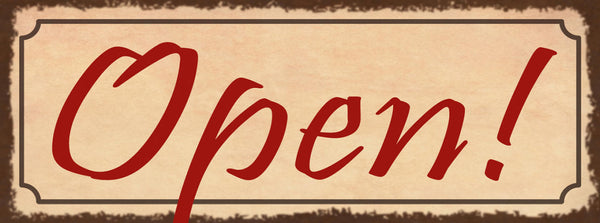 Schild Open Offen Geöffnet Geschäft Laden Lokal Restaurant 27x10 Blech od.Holz