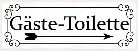 Schild Gäste Toilette WC Klo Gast Besucher Restaurant Lokal 27x10 Blech od.Holz