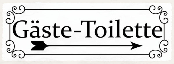 Schild Gäste Toilette WC Klo Gast Besucher Restaurant Lokal 27x10 Blech od.Holz