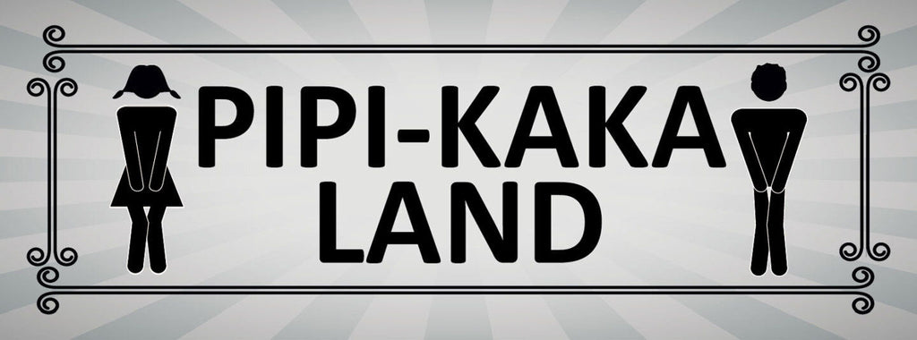 Schild Pipi Kaka Land Toilette WC Klo Damen Herren 27x10 Blech od.Holz