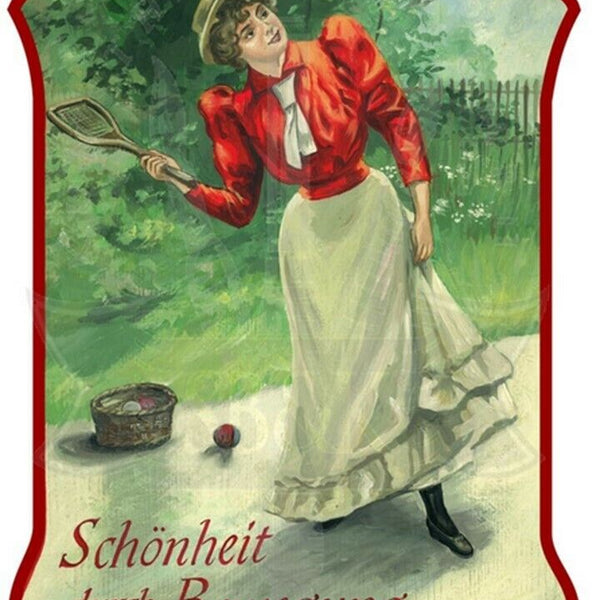 KuK Nostalgie Holzschild "Schönheit durch Bewegung- Tennis"