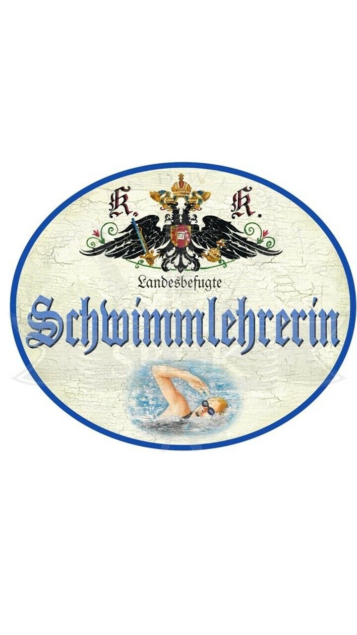 KuK Nostalgie Holzschild "SchwimmlehrerIn"