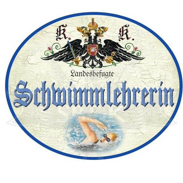 KuK Nostalgie Holzschild "SchwimmlehrerIn"