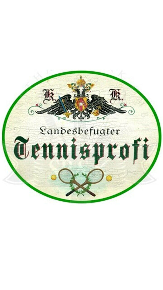 KuK Nostalgie Holzschild "Tennisprofi"