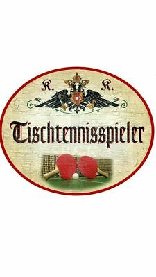 KuK Nostalgie Holzschild "Tischtennisspieler"