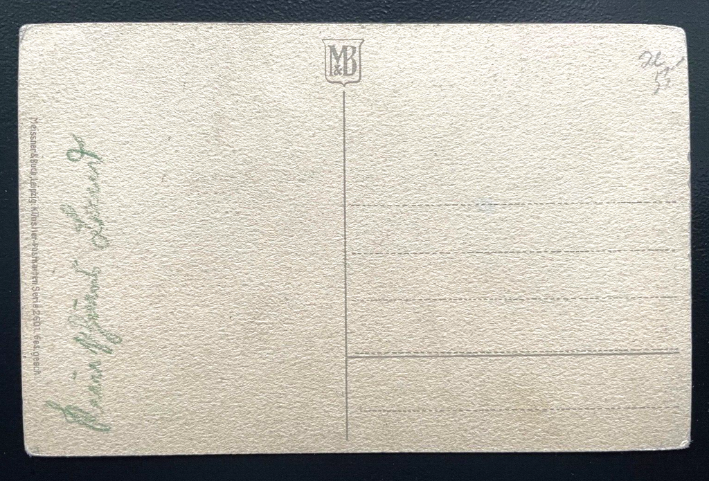 Malerei Frau Hut Kleid Schal Künstler Postkarte 600198A TH D
