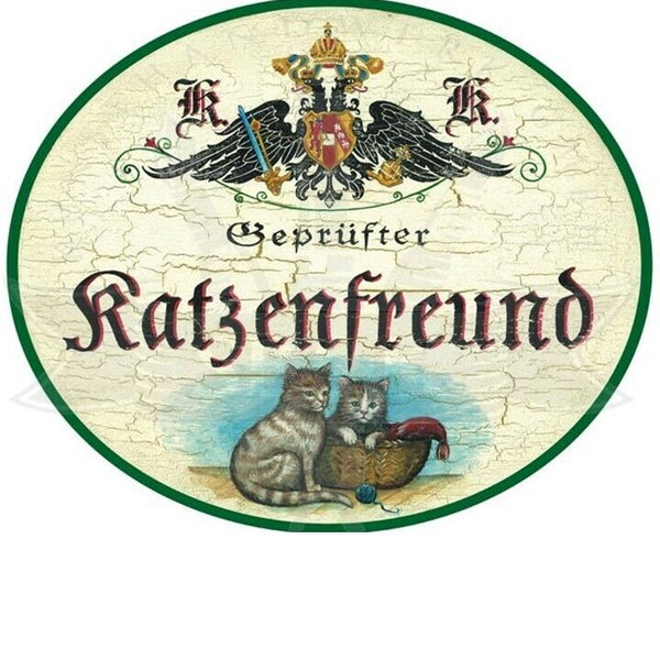 KuK Nostalgie Holzschild "Katzenfreund"