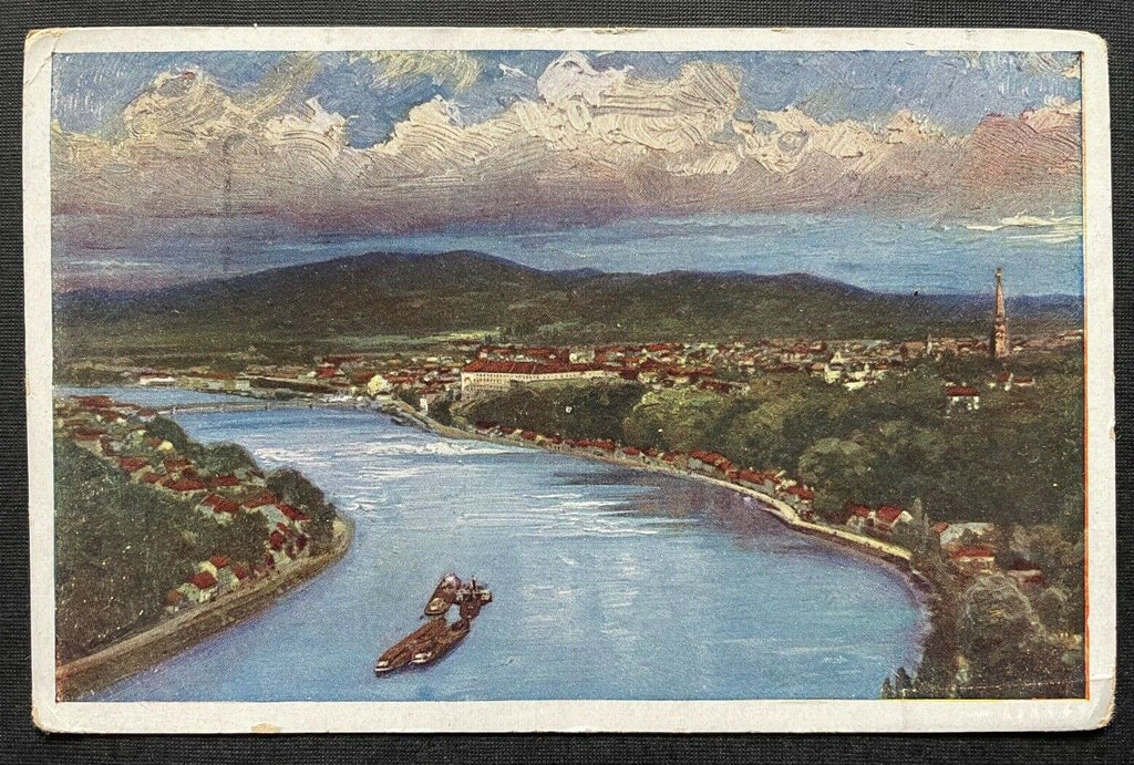 Linz a.d. Donau Stadt Fluss Brücke Malerei Oberösterreich 402640 TH C
