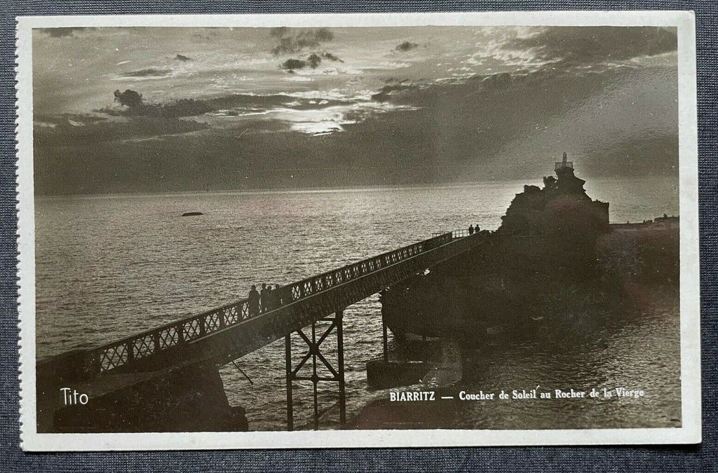 Biarritz Sonnenuntergang Rocher de la Vierge Jungfrauenfels Frankreich 402664 C