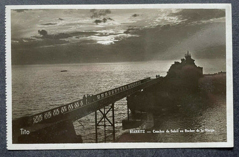 Biarritz Sonnenuntergang Rocher de la Vierge Jungfrauenfels Frankreich 402664 C