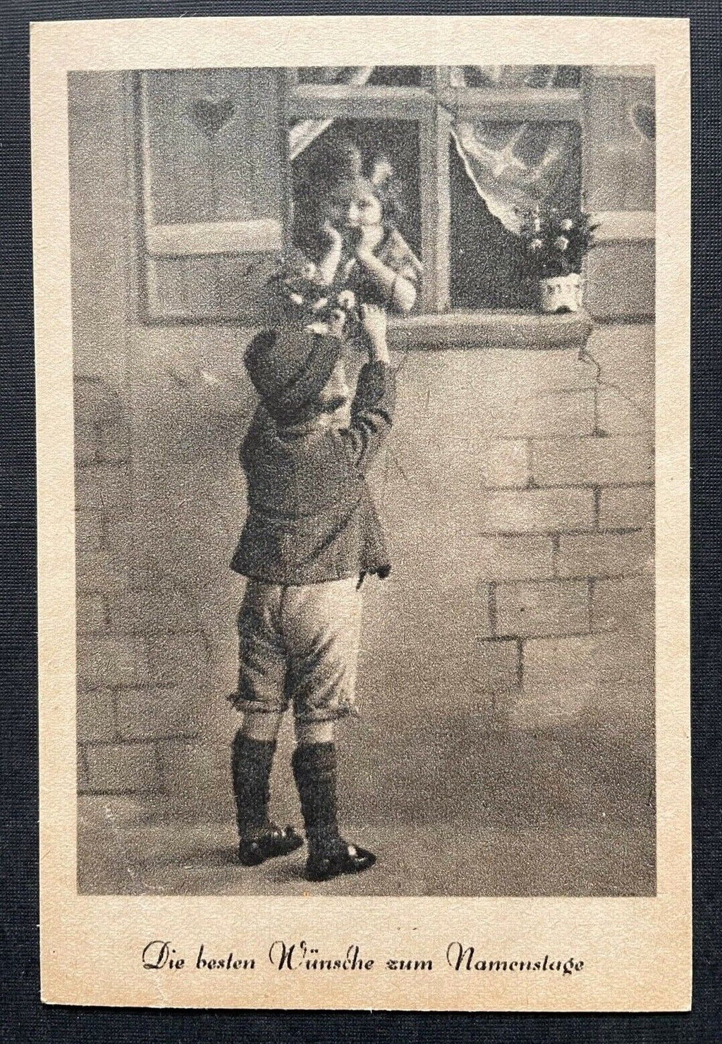 Die beste Wünsche zum Namenstage Kinder Junge Mädchen Fenster Tracht 402635 TH C