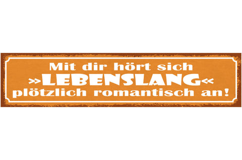 Schild Mit Dir Hört Sich "Lebenslang" Plötzlich Romantisch An Liebe Ehe 46 x 10