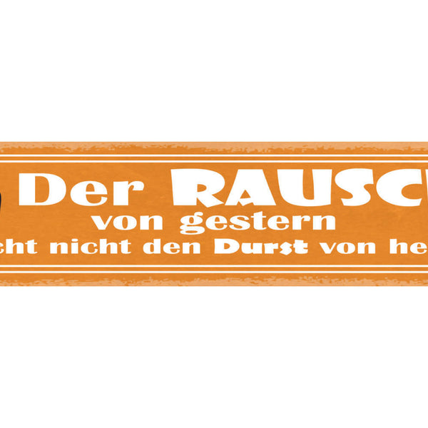 Schild Der Rausch Von Gestern Löscht Den Durst Von Heute Alkohol Bier 46 x 10