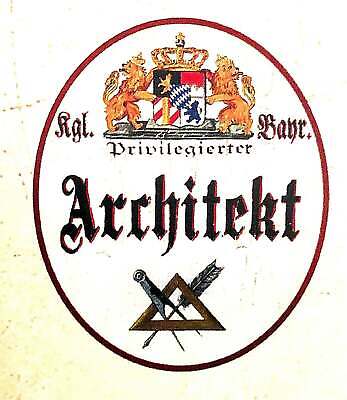Nostalgie Holzschild Königlich Bayerischer Privilegierter Architekt Bayern