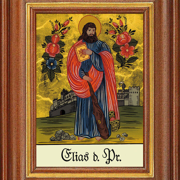Hinterglasbild - Elias der Prophet - Patronatsbild Taufe Namenspatron 12,7x16