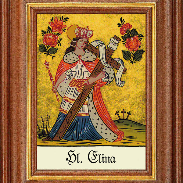 Hinterglasbild - Heilige Elina - Patronatsbild Taufe Namenspatron 12,7x16