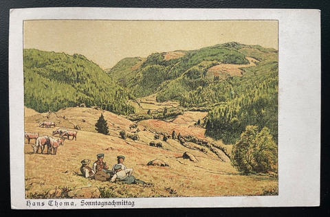 Malerei Sonntagnachmittag Hans Thoma Bild Landschaft Künstlerkarte 600200A TH D