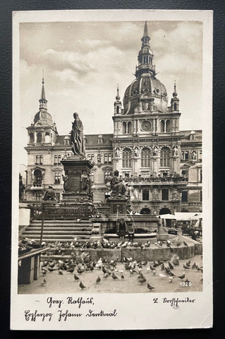 Graz Rathaus Erzherzog Johann Denkmal Statue Steiermark Österreich 600160A TH D