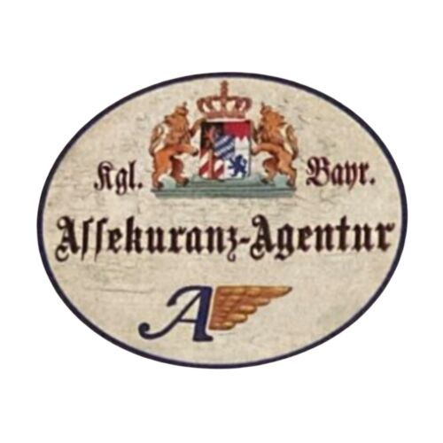 Nostalgie Holzschild Bayern königlich bayerische Assekuranz Agentur Schild