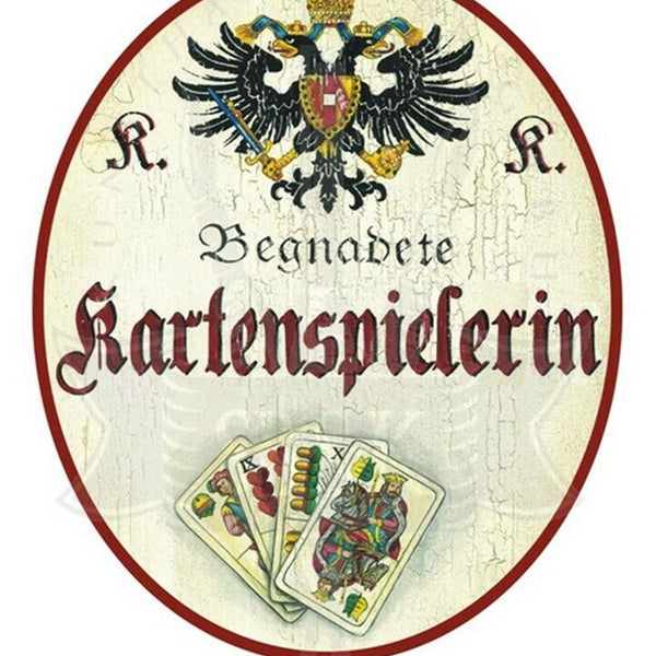 KuK Nostalgie Holzschild "KartenspielerIn"