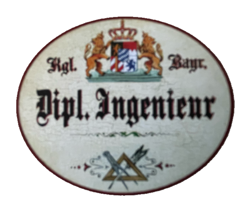 Nostalgie Holzschild Bayern Königlich Bayerischer Dipl. Ingenieur Schild