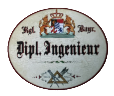 Nostalgie Holzschild Bayern Königlich Bayerischer Dipl. Ingenieur Schild