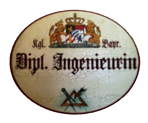Nostalgie Holzschild Bayern Königlich Bayerische Dipl. Ingenieurin Schild