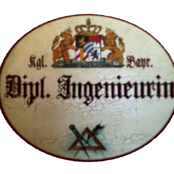 Nostalgie Holzschild Bayern Königlich Bayerische Dipl. Ingenieurin Schild