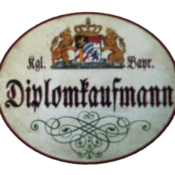 Nostalgie Holzschild Bayern Königlich Bayerischer Diplom Kaufmann Schild