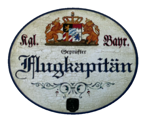 Nostalgie Holzschild Bayern Königlich Bayerischer Geprüfter Flugkapitän Schild