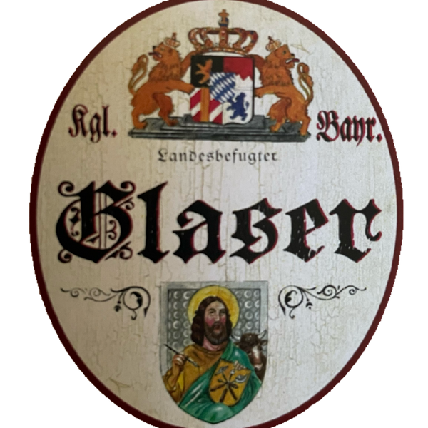 Nostalgie Holzschild Bayern Königlich Bayerischer Landesbefugter Glaser Schild