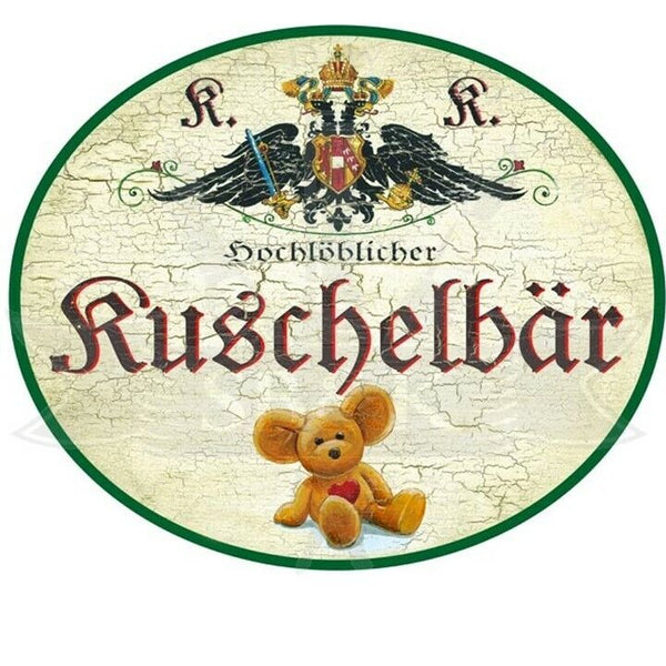 KuK Nostalgie Holzschild "Kuschelbär"