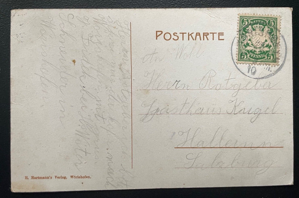 Wörishofen Kurpromenade Ort Bach Spaziergänger Bayern Deutschland 600132A TH D