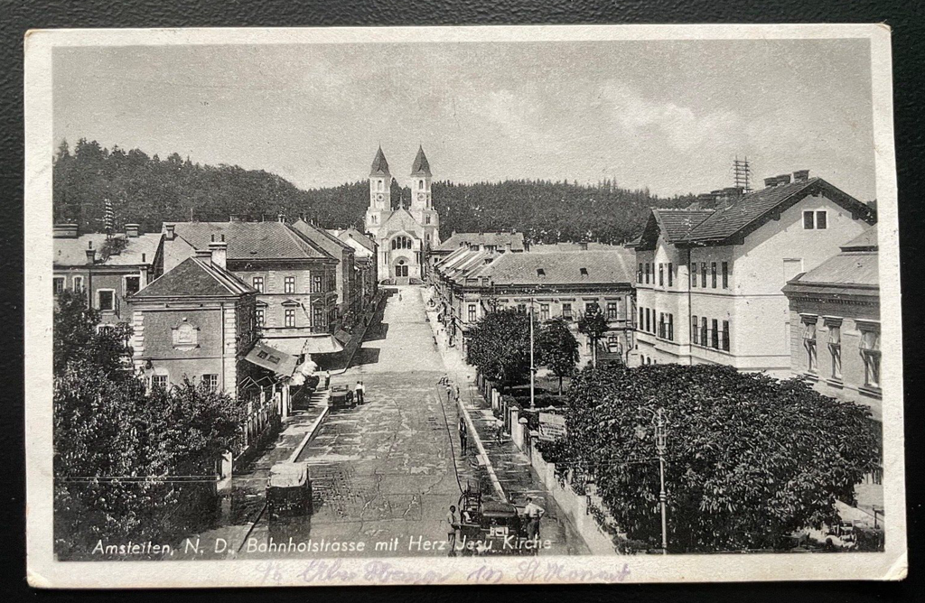 Amstetten Bahnhofstraße Herz Jesu Kirche Autos Niederösterreich 600114A TH D