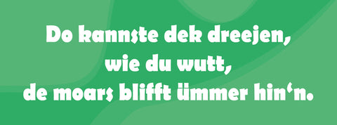 Schild Du Kannste Dek Dreejen Wie Du Wutt De Moars Blifft Ümmer Hin'n 27 x 10