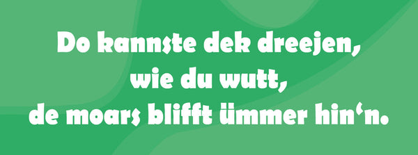 Schild Du Kannste Dek Dreejen Wie Du Wutt De Moars Blifft Ümmer Hin'n 27 x 10