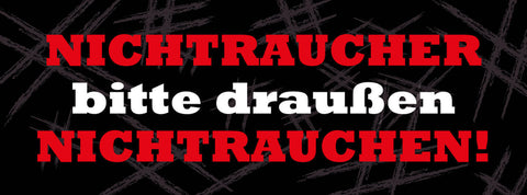 Schild Nichtraucher Bitte Draussen Nicht Rauchen Zigarette 27 x 10 Blech od.Holz