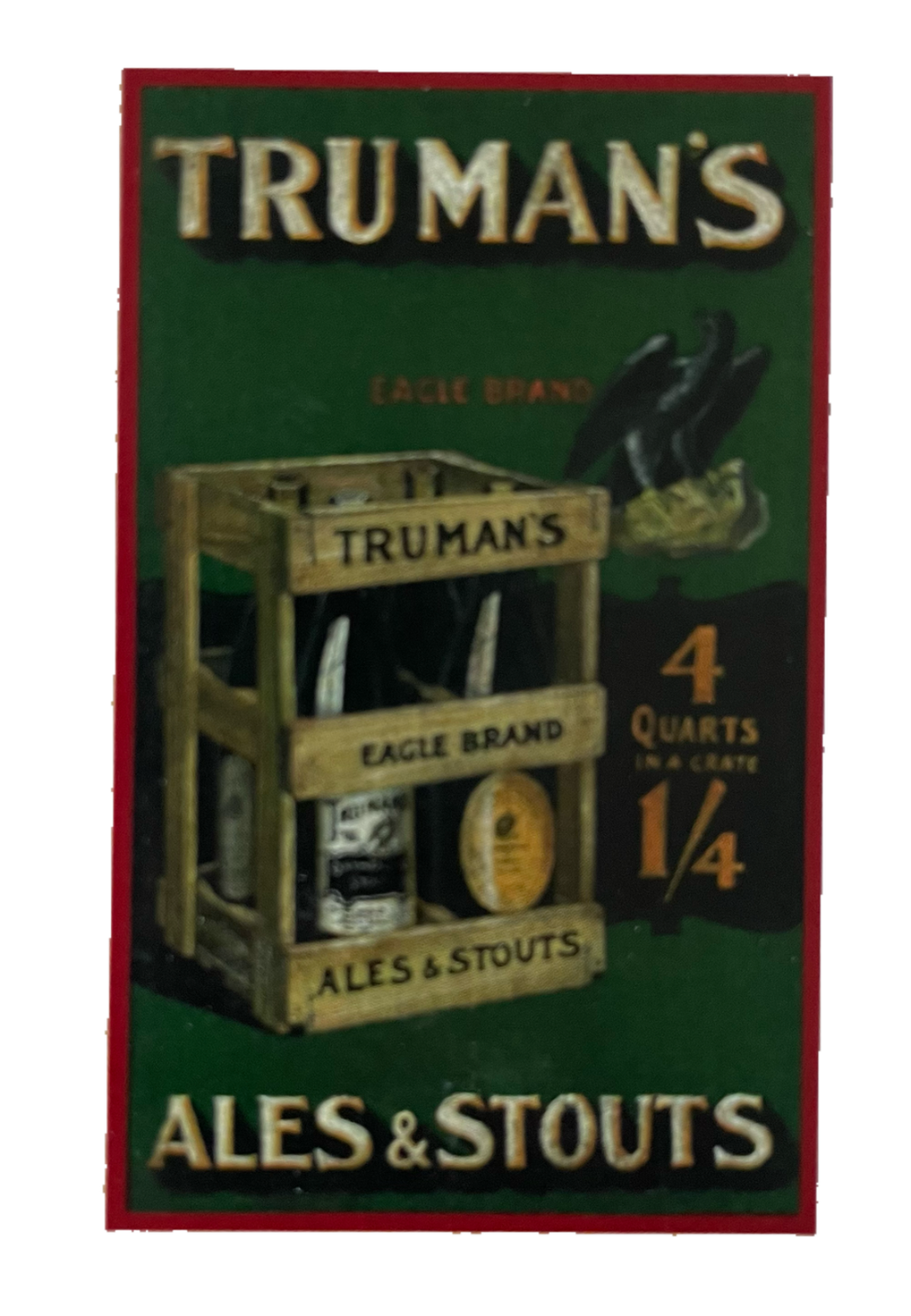 Nostalgie Holzschild Truman's Ales & Stouts Alkohol Brauerei London GB UK Schild