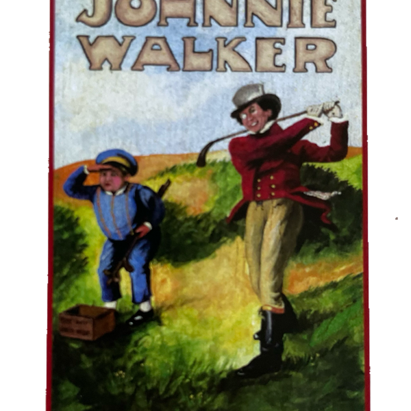 Nostalgie Holzschild Johnnie Walker Scotch Whisky Alkohol Golf Spielen Schild