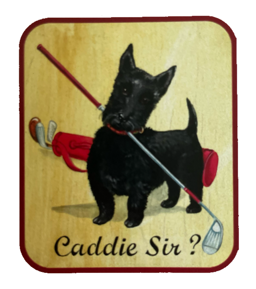 Nostalgie Holzschild Caddie Sir? Hund Golf Spielen Golfschläger Schild