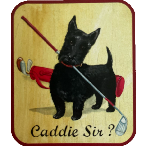 Nostalgie Holzschild Caddie Sir? Hund Golf Spielen Golfschläger Schild