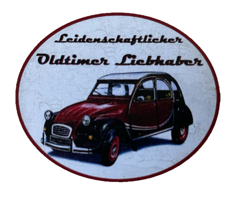Nostalgie Holzschild Leidenschaftlicher Oldtimer Liebhaber Citroen Ente Schild