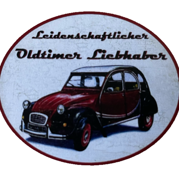 Nostalgie Holzschild Leidenschaftlicher Oldtimer Liebhaber Citroen Ente Schild